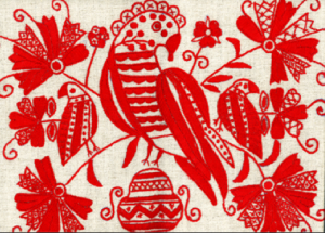 Hungarian Folk Motif with Bird