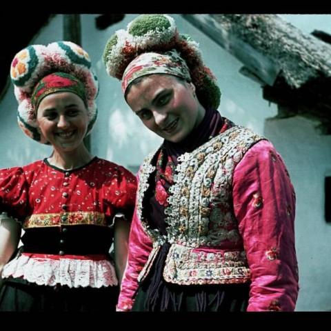 Matyo women in folk dresses