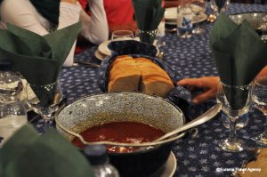 Hungarian Goulash Soup on Evening with Folk Show Budapest